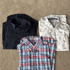 Vineyard Vines Navy, White, and Plaid Dress Shirts